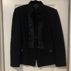 EUC! St. John Black Knit Blazer, Size 10/12- Estimated (See Measurements)